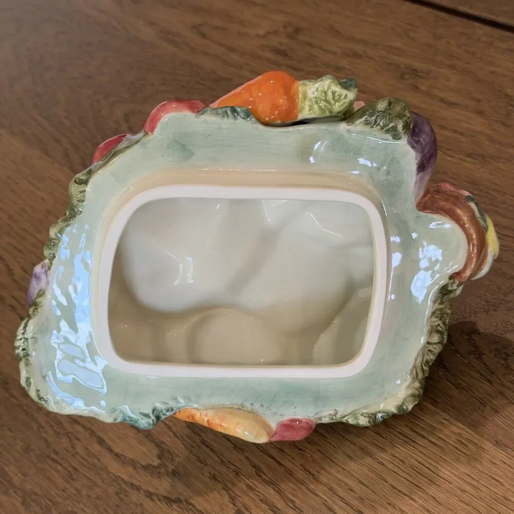 Fitz and Floyd English Garden Bunnies Wheelbarrow Cookie Jar Spring Vintage 1996